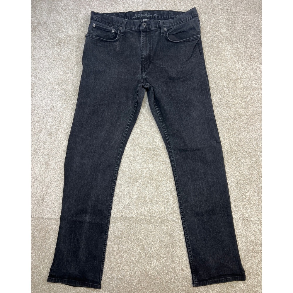 Eddie Bauer Mens Jeans Black Wash Straight Leg Denim‎ Jeans Size 36x34